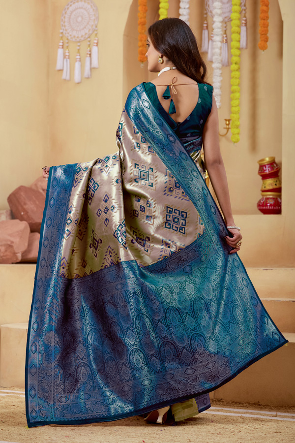 Ethnic Motifs Woven Design Zari Patola Saree