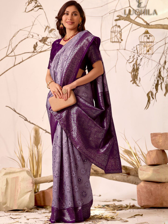 Ethnic Motifs Woven Design Zari Patola Saree