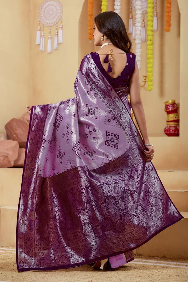 Luchila Woven Design Zari Patola Saree With Blouse Piece
