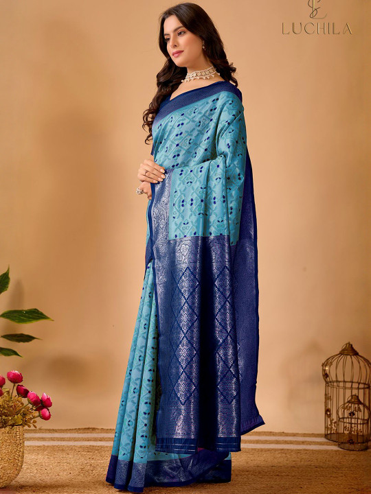 Woven Woven Design Zari Patola Saree with a Blouse piece