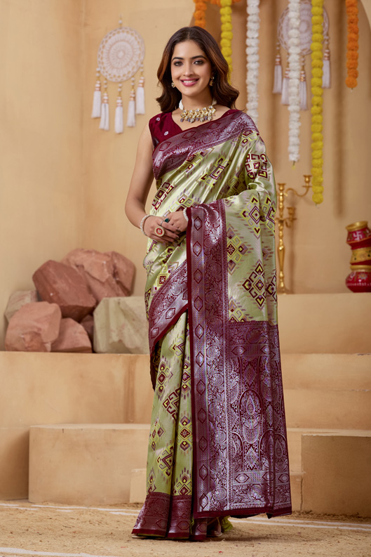 Woven Design Zari Patola Saree