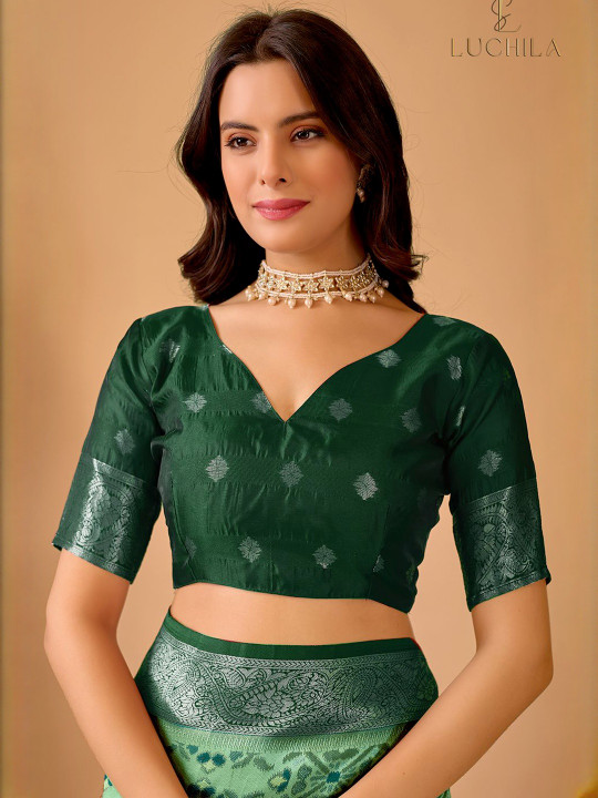 Ethnic Motifs Woven Design Zari Art Silk Patola Saree