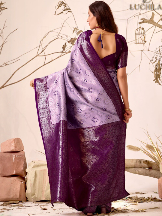 Ethnic Motifs Woven Design Zari Patola Saree