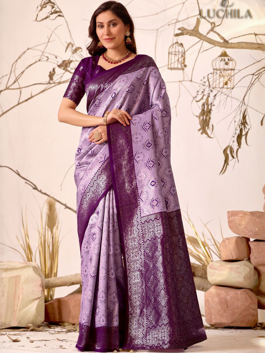 Ethnic Motifs Woven Design Zari Patola Saree