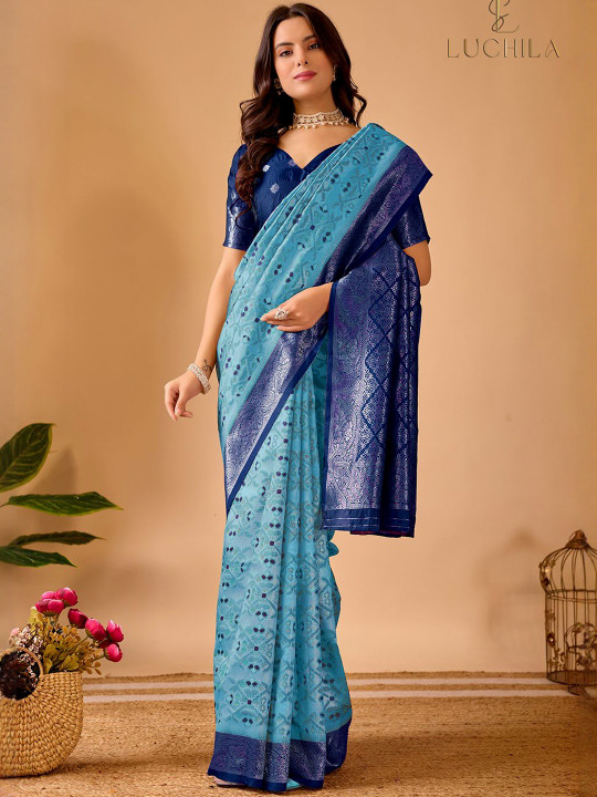 Woven Woven Design Zari Patola Saree with a Blouse piece