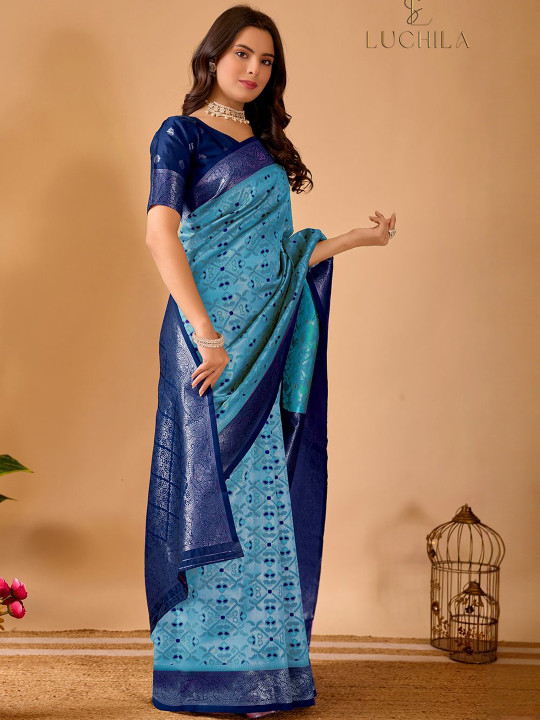Woven Woven Design Zari Patola Saree with a Blouse piece