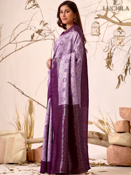 Ethnic Motifs Woven Design Zari Patola Saree