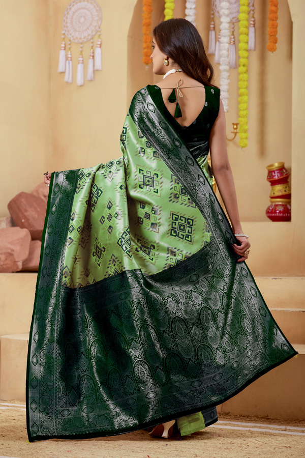 Luchila Woven Design Zari Patola Saree With Blouse Piece