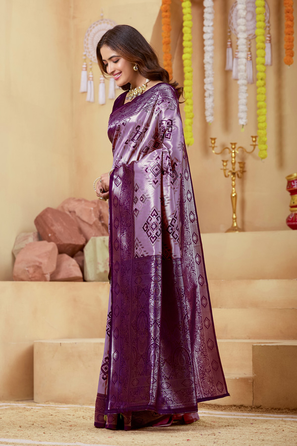 Luchila Woven Design Zari Patola Saree With Blouse Piece