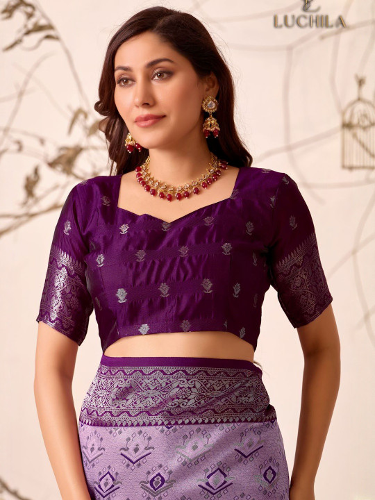 Ethnic Motifs Woven Design Zari Patola Saree